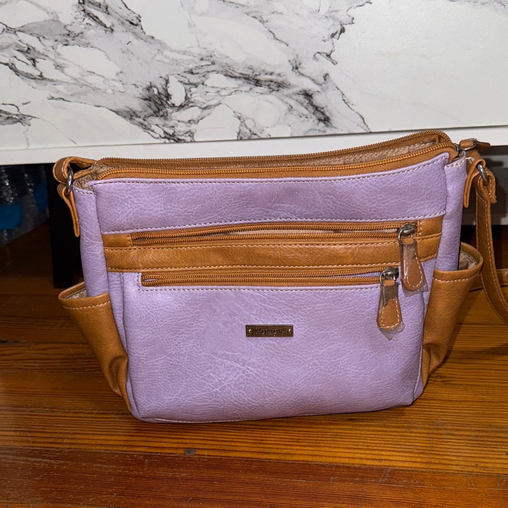 T.J.Maxx Purple and Tan Crossbody Bag